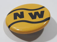 N W Yellow and Black 1 1/4" Round Button Pin