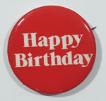 Happy Birthday Red and White 1 1/2" Round Button Pin