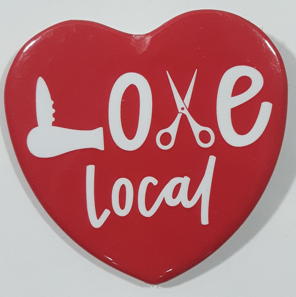 Love Local with Hair Dresser Barber Scissors 2 1/8" x 2 1/4" Heart Shaped Pin