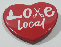 Love Local with Hair Dresser Barber Scissors 2 1/8" x 2 1/4" Heart Shaped Pin