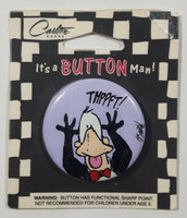 1994 Carlton Cards It's A Button Man! Thppft! Opus n' Bill Opus Penguin 1 3/4" Round Button Pin On Card