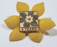 5 Years On Yellow Flower 1 3/4" Pin