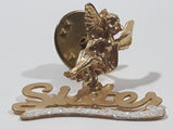 Sister Angel Themed 7/8" x 1" Gold Tone Metal Pin