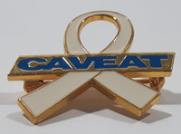 Caveat Awareness White Ribbon 1 1/4" x 1 1/4" Enamel Metal Lapel Pin