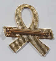 Caveat Awareness White Ribbon 1 1/4" x 1 1/4" Enamel Metal Lapel Pin