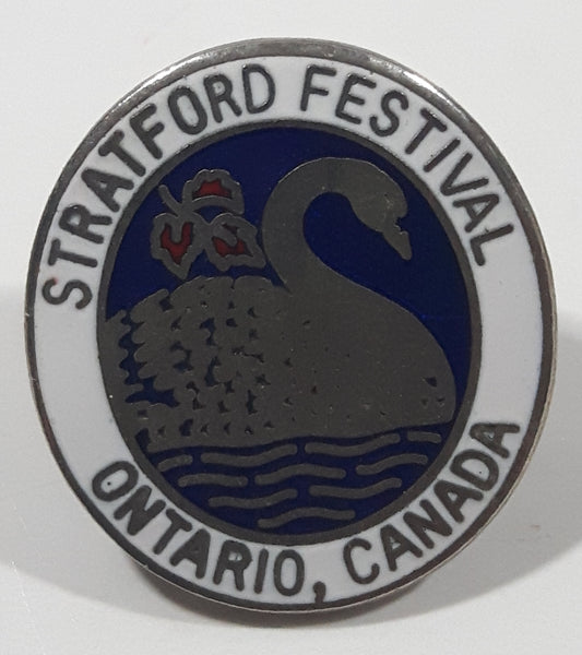 Vintage Stratford Festival Ontario Canada Swan Themed 5/8" x 3/4" Enamel Metal Lapel Pin