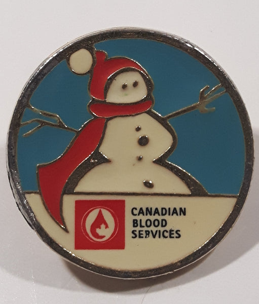 Canadian Blood Services Snowman Themed 7/8" Enamel Metal Lapel Pin