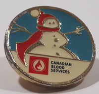 Canadian Blood Services Snowman Themed 7/8" Enamel Metal Lapel Pin