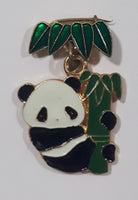 Panda on Bamboo Tree Beijing Zoo 3/4" x 1 1/8" Enamel Metal Lapel Pin