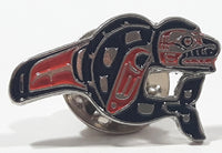 Pacific Northwest Aboriginal Art Killer Whale 1/2" x 7/8" Enamel Metal Lapel Pin