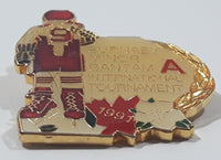 1991 Burnaby Minor Bantam International Tournament Ice Hockey 1 1/8" x 1 3/8" Enamel Metal Lapel Pin