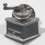 Vintage Style 3D Coffee Grinder Mill 3/4" x 3/4" Pewter Metal Lapel Pin