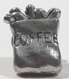 Vintage Style 3D Bag of Coffee Beans 5/8" x 3/4" Pewter Metal Lapel Pin