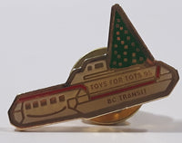 1995 BC Transit Toys For Tots Ferry with Christmas Tree 5/8" x 1" Metal Lapel Pin