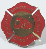 Fighting Muscular Dystrophy Since 1954 Firefighter Helmet Themed 1 1/8" x 1 1/8" Metal Lapel Pin