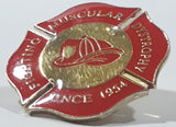 Fighting Muscular Dystrophy Since 1954 Firefighter Helmet Themed 1 1/8" x 1 1/8" Metal Lapel Pin