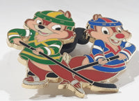 Disney Chip 'n' Dale Ice Hockey Players 1 1/2" x 1 1/2" Enamel Metal Lapel Pin
