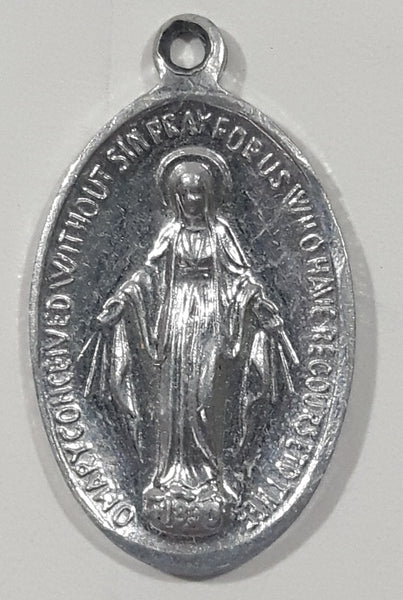 Early 20th Century Saint Catherine Labouré Miraculous Medal of Virgin Mary Rosary Pendant Made in Italy