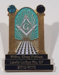 2015-2016 Knights Templar Masonic Pillars and Alter Free Mason's Lewis Lodge No. 57 WBro. Greg Poitras 1 1/8" x 1 5/8" Enamel Metal Lapel Pin