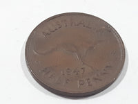 1947 Australia King George VI Half Penny Copper Metal Coin
