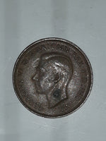 1947 Australia King George VI Half Penny Copper Metal Coin