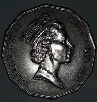 1788 1988 Australia Queen Elizabeth II Fifty Cents Metal Coin