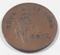 1981 Fiji Queen Elizabeth II Grow More Food 1 Cent Copper Metal Coin