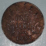 1933 Canada King George VI One Cent Copper Metal Coin