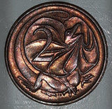 1983 Australia Queen Elizabeth II 2 Cents Copper Metal Coin