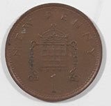 1971 United Kingdom Great Britain One Penny 1 Cent Queen Elizabeth II Copper Metal Coin