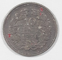 1936 Netherlands Wilhelmina 10 Cents Metal Coin
