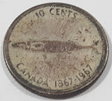 1867 1967 Canada Queen Elizabeth II Mackerel Fish 10 Cents Metal Coin