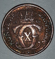 1940 Danmark 1/2 Krone Metal Coin