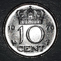1976 Netherlands Juliana Koningin Der Nederlanden 10 Cents Metal Coin