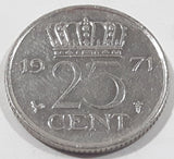 1971 Netherlands Juliana Koningin Der Nederlanden 25 Cents Metal Coin