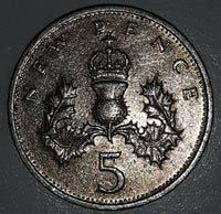 1979 Great Britain UK Queen Elizabeth II 5 New Pence Metal Coin