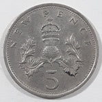 1968 Great Britain UK Queen Elizabeth II 5 New Pence Metal Coin