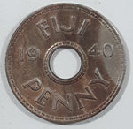 1940 Fiji King George VI Emperor Penny Metal Coin