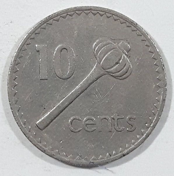 1969 Fiji Queen Elizabeth II 10 Cents Metal Coin