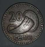 1969 Fiji Queen Elizabeth II 20 Cents Metal Coin