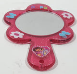 2009 Viacom Nickelodeon Dora The Explorer 4 1/8" Long Pink Plastic Toy Hand Mirror Accessory