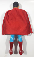 Superman Soft Rubber Head Red Fabric Cape 11" Tall Toy Action Figure