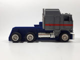 1986 Satten / Lehmann Hot Wheels Semi Tractor Truck Grey and Blue Die Cast Toy Car Vehicle