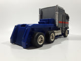 1986 Satten / Lehmann Hot Wheels Semi Tractor Truck Grey and Blue Die Cast Toy Car Vehicle