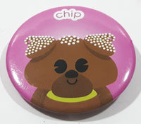 Chip Brown Bear Themed 1 1/2" Round Metal Button Pin