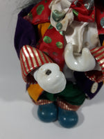 Vintage Clown Animated Wind Up Music Box 12 1/4" Tall Moving Porcelain Doll