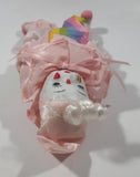 Vintage Clown with Pink and Rainbow Costume 9" Tall Porcelain Doll