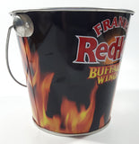 Rare 2006 Reckitt Benckiser Frank's Red Hot Buffalo Wings Black with Flames 4 3/4" Tall Metal Pail Bucket