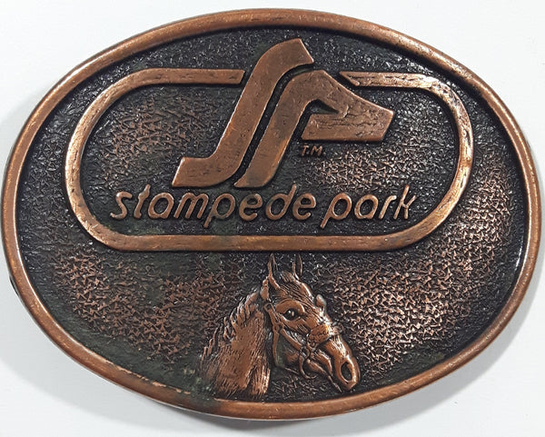 Century Canada Stampede Park 2 1/4" x 3" Copper Metal Belt Buckle