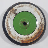 Antique Green Hub White and Black 3" Metal Toy Wheel